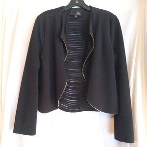 Kaii Black Slit-Back Jacket XL Gold Zipper Trim Edgy Minimalist Streetwear Layer